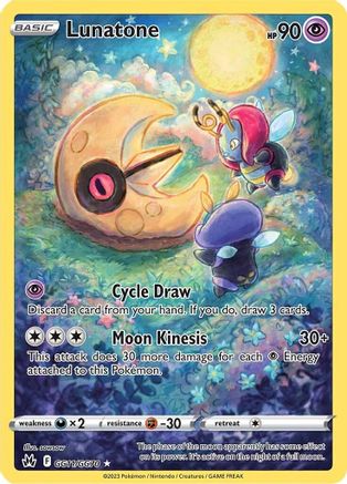 Crown Zenith Galarian Gallery  GG11/GG70 Lunatone  - Holofoil - Ultra Rare