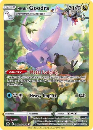 Crown Zenith Galarian Gallery  GG21/GG70 Hisuian Goodra  - Holofoil - Ultra Rare