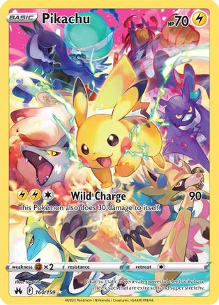 Crown Zenith  160/159 Pikachu (Secret)  - Holofoil - Secret Rare