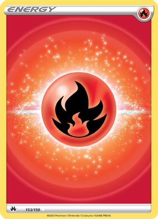 Crown Zenith  153/159 Fire Energy (Texture Full Art)  - Holofoil - Ultra Rare
