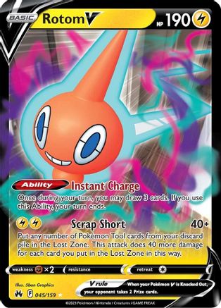 Crown Zenith  045/159 Rotom V  - Holofoil - Ultra Rare