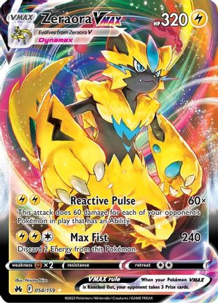Crown Zenith  054/159 Zeraora VMAX  - Holofoil - Ultra Rare