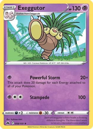 Crown Zenith  058/159 Exeggutor  - Rare