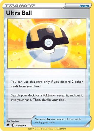 Crown Zenith  146/159 Ultra Ball  - Reverse Holofoil - Uncommon