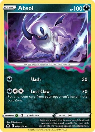 Crown Zenith  076/159 Absol  - Holofoil - Holo Rare