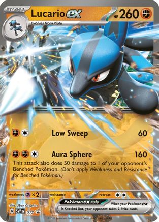 SV Scarlet & Violet Promo Cards  017 Lucario ex  - Holofoil - Promo