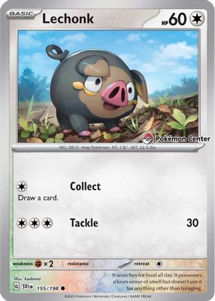 Miscellaneous Cards & Products  155/198 Lechonk (Pokemon Center Exclusive)  - Holofoil - Common