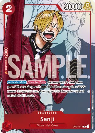 One Piece Promotion Cards  OP01-013 Sanji - OP01-013 (Alternate Art) (OP01-013)  - Foil - Promo