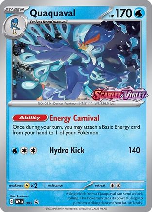 SV Scarlet & Violet Promo Cards  005 Quaquaval  - Holofoil - Promo
