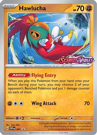 SV Scarlet & Violet Promo Cards  007 Hawlucha  - Holofoil - Promo