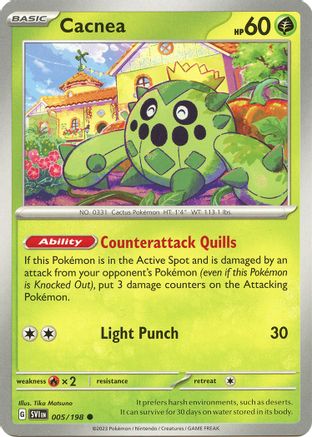 SV01 Scarlet & Violet Base Set  005/198 Cacnea  - Reverse Holofoil - Common