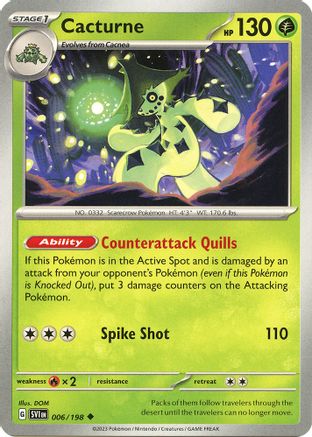 SV01 Scarlet & Violet Base Set  006/198 Cacturne  - Uncommon
