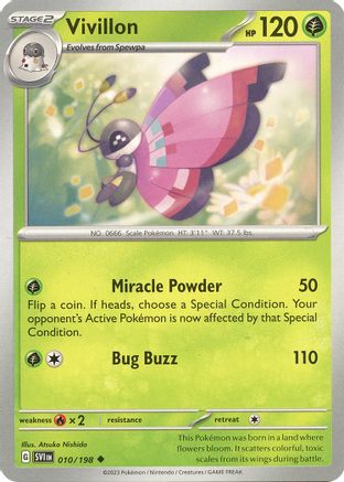 SV01 Scarlet & Violet Base Set  010/198 Vivillon  - Reverse Holofoil - Uncommon