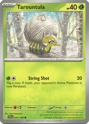 SV01 Scarlet & Violet Base Set  017/198 Tarountula  - Reverse Holofoil - Common