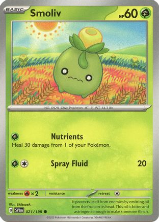 SV01 Scarlet & Violet Base Set  021/198 Smoliv  - Common