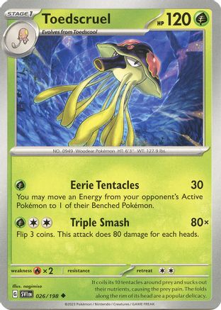 SV01 Scarlet & Violet Base Set  026/198 Toedscruel  - Reverse Holofoil - Uncommon