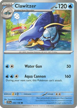 SV01 Scarlet & Violet Base Set  050/198 Clawitzer  - Common