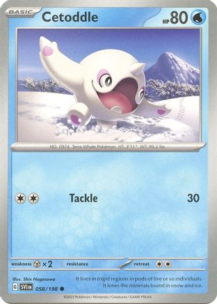 SV01 Scarlet & Violet Base Set  058/198 Cetoddle  - Reverse Holofoil - Common