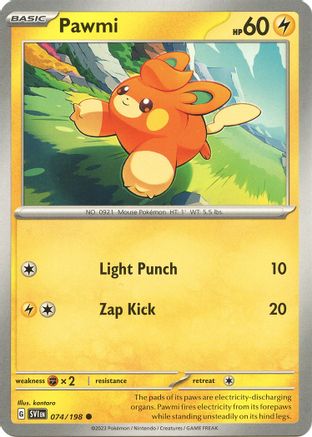SV01 Scarlet & Violet Base Set  074/198 Pawmi  - Reverse Holofoil - Common