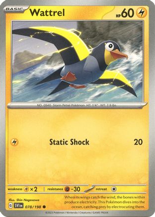 SV01 Scarlet & Violet Base Set  078/198 Wattrel  - Reverse Holofoil - Common