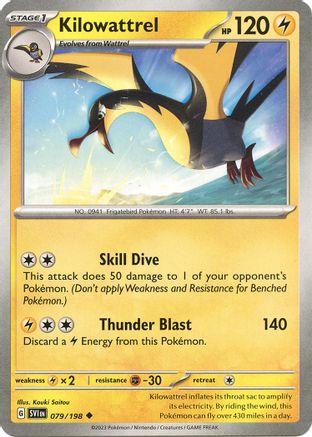 SV01 Scarlet & Violet Base Set  079/198 Kilowattrel  - Reverse Holofoil - Uncommon