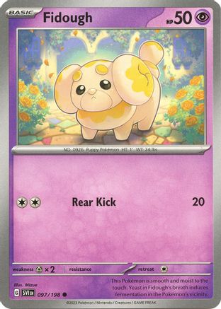 SV01 Scarlet & Violet Base Set  097/198 Fidough  - Reverse Holofoil - Common