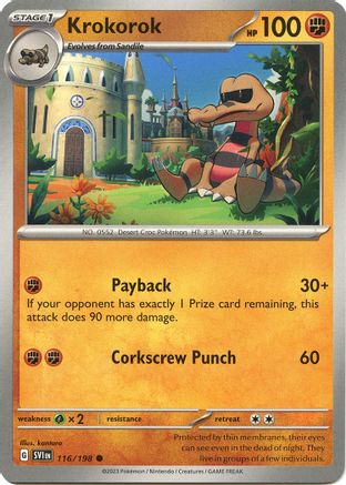 SV01 Scarlet & Violet Base Set  116/198 Krokorok  - Reverse Holofoil - Common