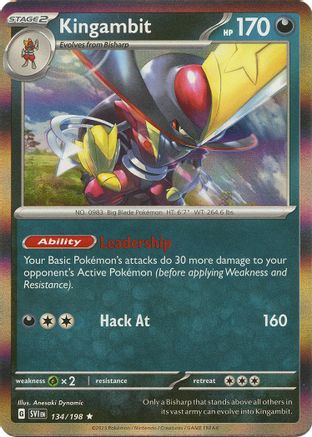 SV01 Scarlet & Violet Base Set  134/198 Kingambit  - Reverse Holofoil - Rare