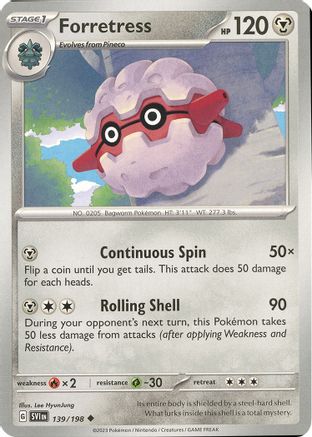 SV01 Scarlet & Violet Base Set  139/198 Forretress  - Uncommon