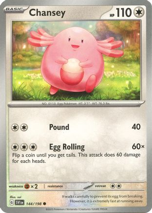 SV01 Scarlet & Violet Base Set  144/198 Chansey  - Reverse Holofoil - Common