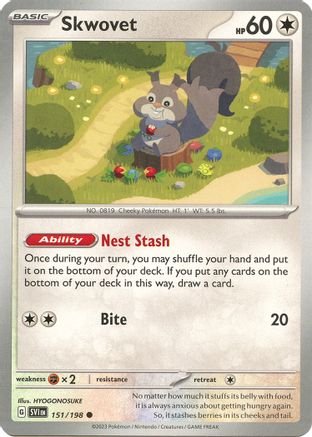 SV01 Scarlet & Violet Base Set  151/198 Skwovet  - Common