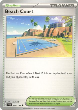 SV01 Scarlet & Violet Base Set  167/198 Beach Court  - Reverse Holofoil - Uncommon