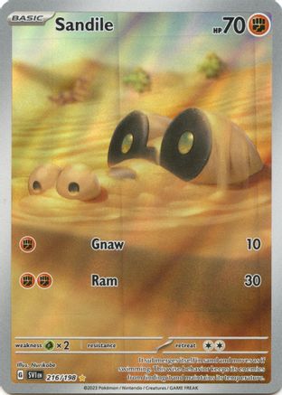 SV01 Scarlet & Violet Base Set  216/198 Sandile  - Holofoil - Illustration Rare
