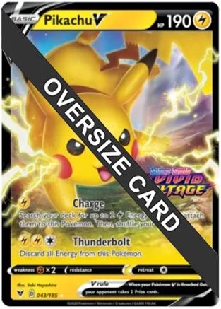 Jumbo Cards /185 Pikachu V - 043/185 (Vivid Voltage Stamped)  - Holofoil - Promo