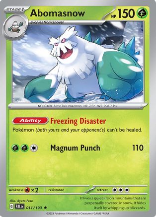 SV02 Paldea Evolved  011/193 Abomasnow  - Holofoil - Rare