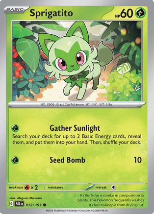 SV02 Paldea Evolved  012/193 Sprigatito  - Common
