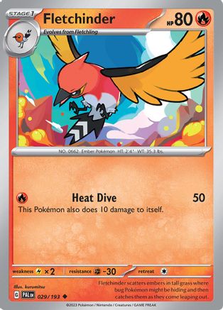 SV02 Paldea Evolved  029/193 Fletchinder  - Uncommon