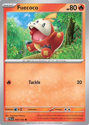 SV02 Paldea Evolved  034/193 Fuecoco  - Reverse Holofoil - Common