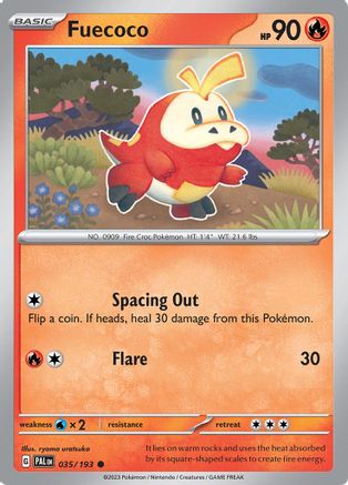 SV02 Paldea Evolved  035/193 Fuecoco  - Reverse Holofoil - Common