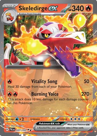 SV02 Paldea Evolved  037/193 Skeledirge ex  - Holofoil - Double Rare
