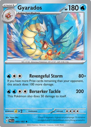 SV02 Paldea Evolved  043/193 Gyarados  - Holofoil - Rare