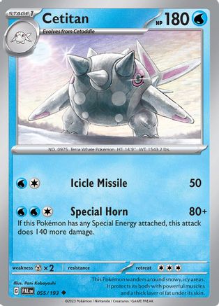 SV02 Paldea Evolved  055/193 Cetitan  - Reverse Holofoil - Uncommon