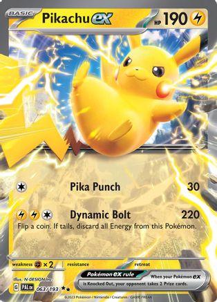 SV02 Paldea Evolved  063/193 Pikachu ex  - Holofoil - Double Rare