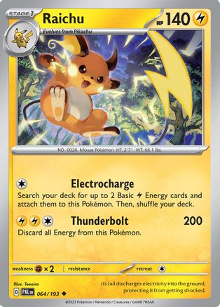 SV02 Paldea Evolved  064/193 Raichu  - Reverse Holofoil - Uncommon