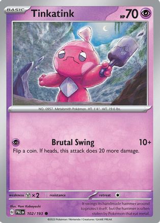 SV02 Paldea Evolved  102/193 Tinkatink  - Common