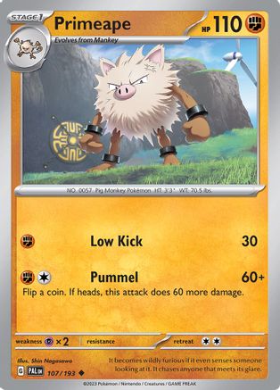 SV02 Paldea Evolved  107/193 Primeape  - Reverse Holofoil - Uncommon