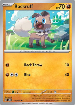 SV02 Paldea Evolved  116/193 Rockruff  - Common
