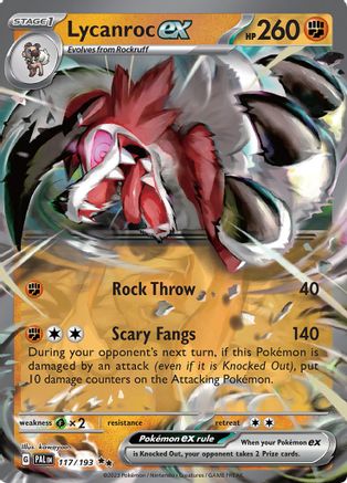 SV02 Paldea Evolved  117/193 Lycanroc ex  - Holofoil - Double Rare