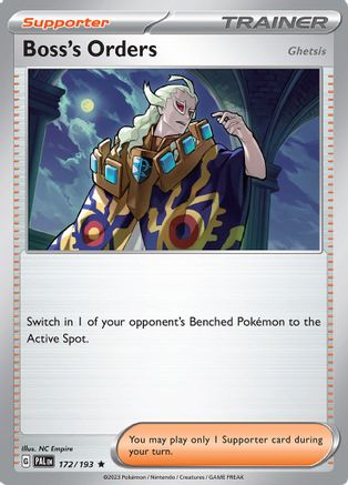 SV02 Paldea Evolved  172/193 Boss's Orders  - Holofoil - Rare