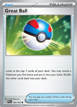 SV02 Paldea Evolved  183/193 Great Ball  - Common